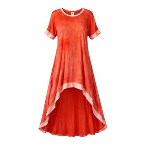 Anthropologie Lilka Orange Tie Dye High Low Dress Small‎ Boho Festival Resort